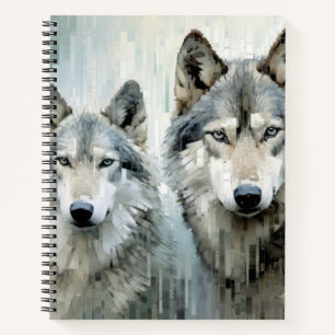 Wolf Animal Art Decor Paint Mosaic Notizbuch