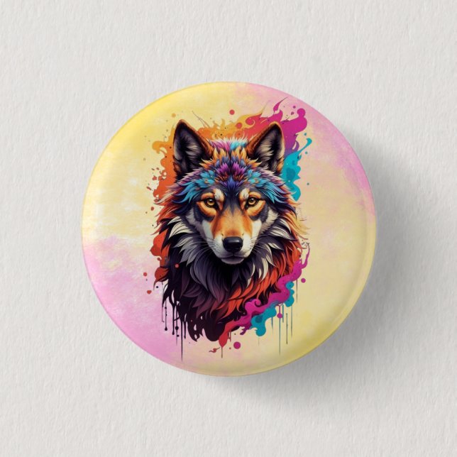 Wolf Animal Logo Design-87694 Button (Vorderseite)