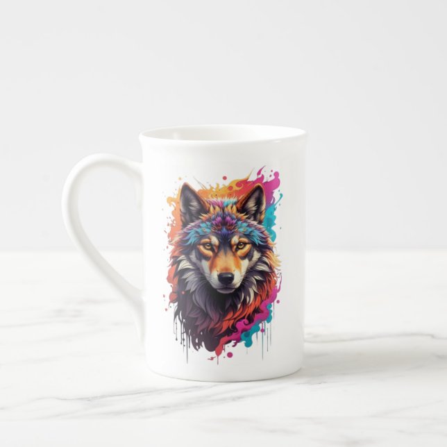 Wolf Animal Logo Design-87694 Prozellantasse (Links)