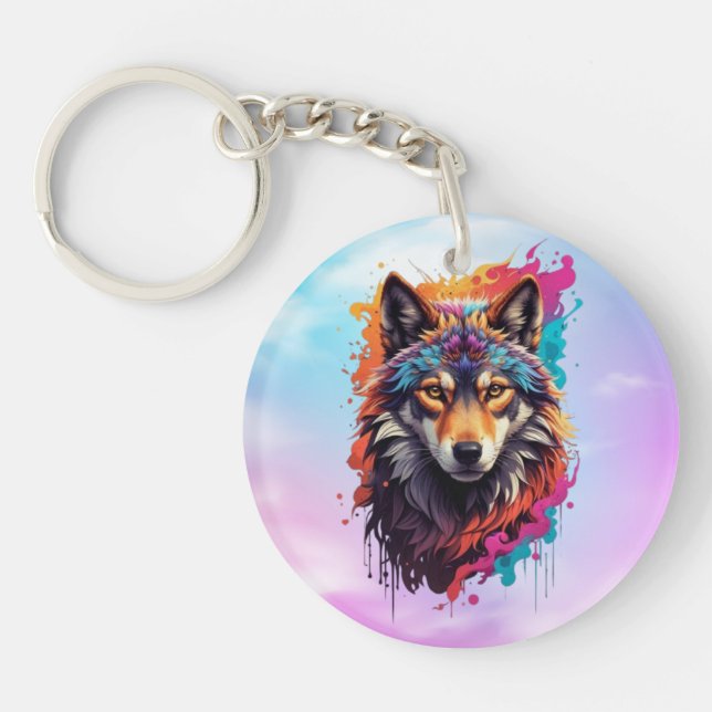 Wolf Animal Logo Design-87694 Schlüsselanhänger (Vorderseite)