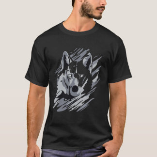 Wolf Animal Moon Howl Paint Grey Cool Graphic T-Shirt