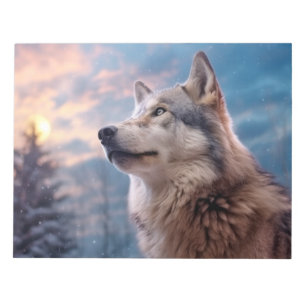 Wolf Animal Nature Majestic Wilderness Notizblock