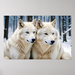 Wolf Animal Nature Wildlife Zuneigung Gekümmert Poster
