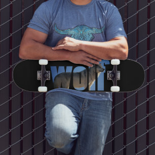 Wolf Animal Simple Modern Blue Sky Fotograf Skateboard