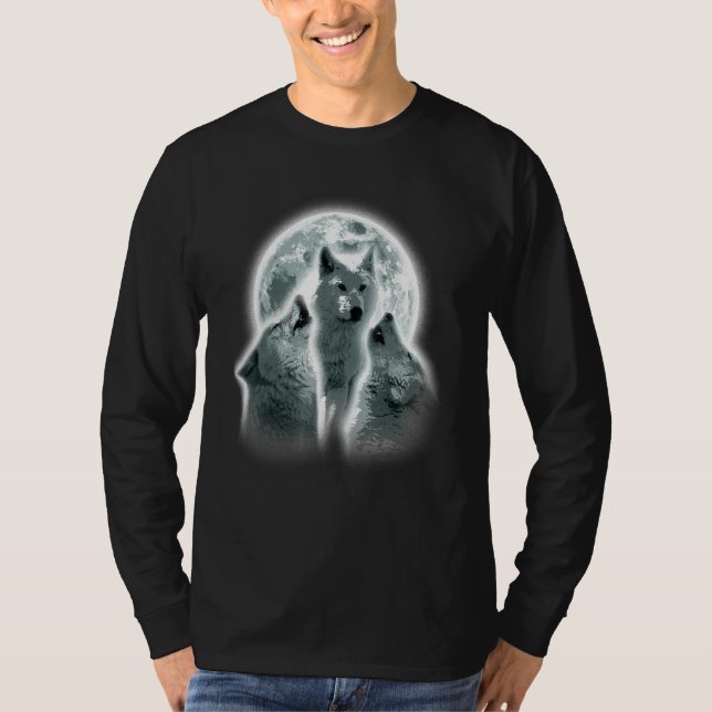 Wolf Animals Howls Moon Print Animal Lovers Wolf_1 T-Shirt (Vorderseite)