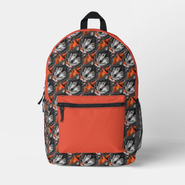 Wolf Art Bedruckter Rucksack (Vorderseite)