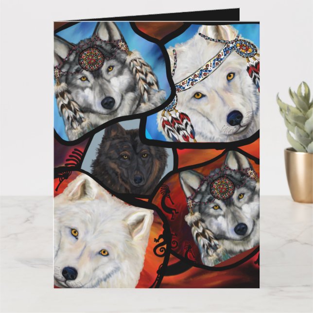 WOLF ART KARTE (Kleine Pflanze)