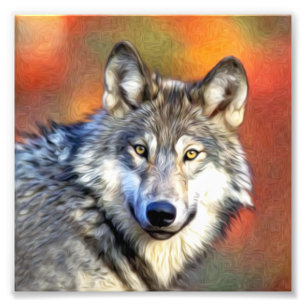 Wolf Art Painting Fotodruck
