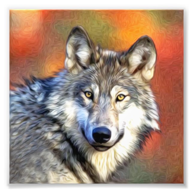 Wolf Art Painting Fotodruck (Vorne)