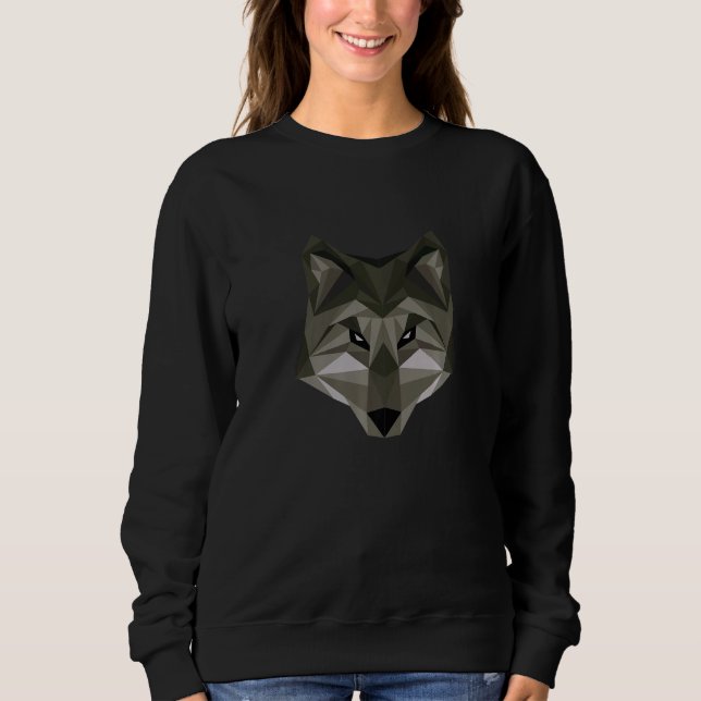 Wolf Artsy Farbige Waldtiere Wildnis Wolve Sweatshirt (Vorderseite)