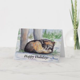 Wolf At Rest Holiday Card Feiertagskarte