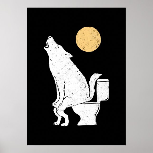 Wolf auf Badezimmer c Poster (Vorne)