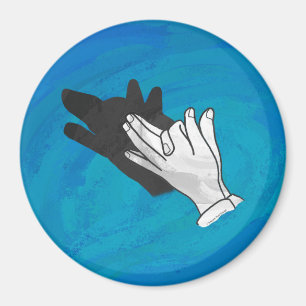 Wolf auf Blau Magnet