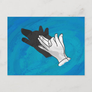 Wolf auf Blau Postkarte