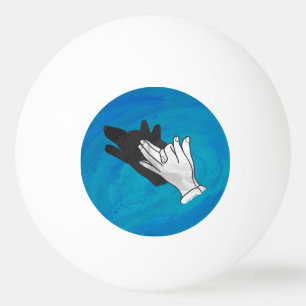Wolf auf Blau Tischtennisball