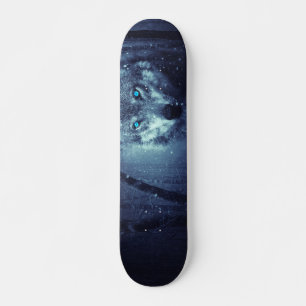 Wolf auf der Schneeschuhtafel Skateboard