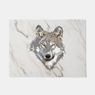 Wolf auf Marble Fußmatte