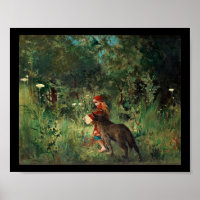 Wolf auf Pfad mit Rot