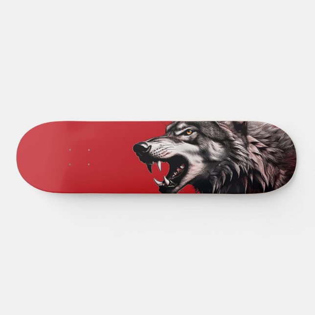Wolf auf Red Skateboard (Horizontal)