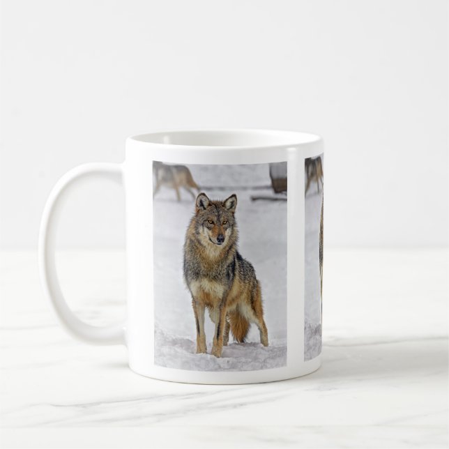 Wolf auf Uhr-Tasse Tasse (Links)