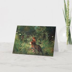 Wolf auf Weg mit Rot Karte