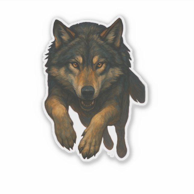Wolf-Aufkleber Aufkleber (Vorderseite)