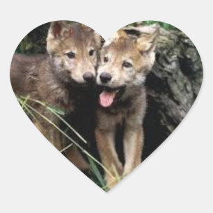 Wolf-Aufkleber Herz-Aufkleber
