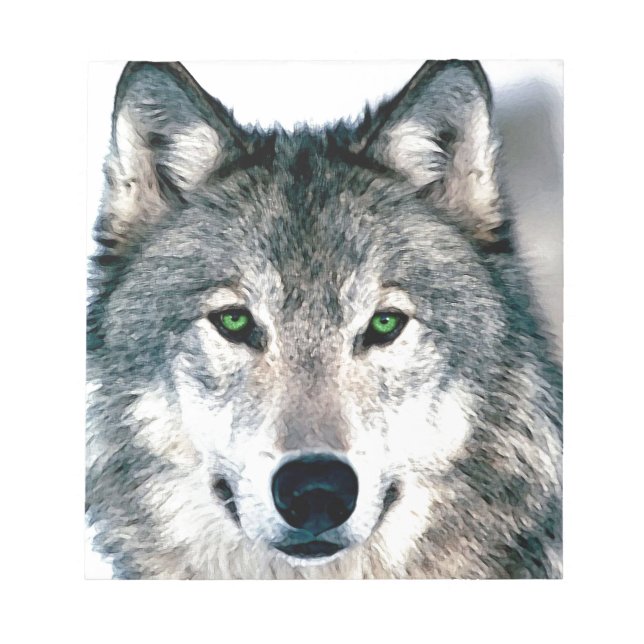 Wolf Augen Wildtier Natur Print Notizblock (Vorderseite)