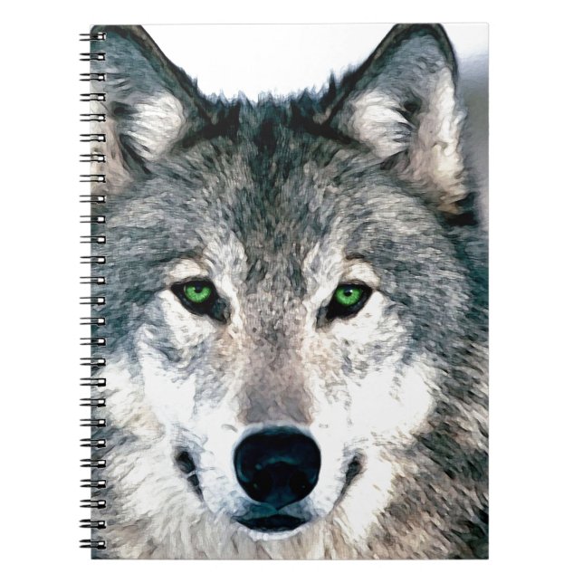 Wolf Augen Wildtier Natur Print Notizblock (Vorderseite)