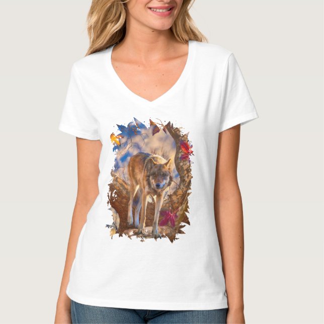 WOLF AUTUMN-BEOBACHTUNG T-Shirt (Vorderseite)