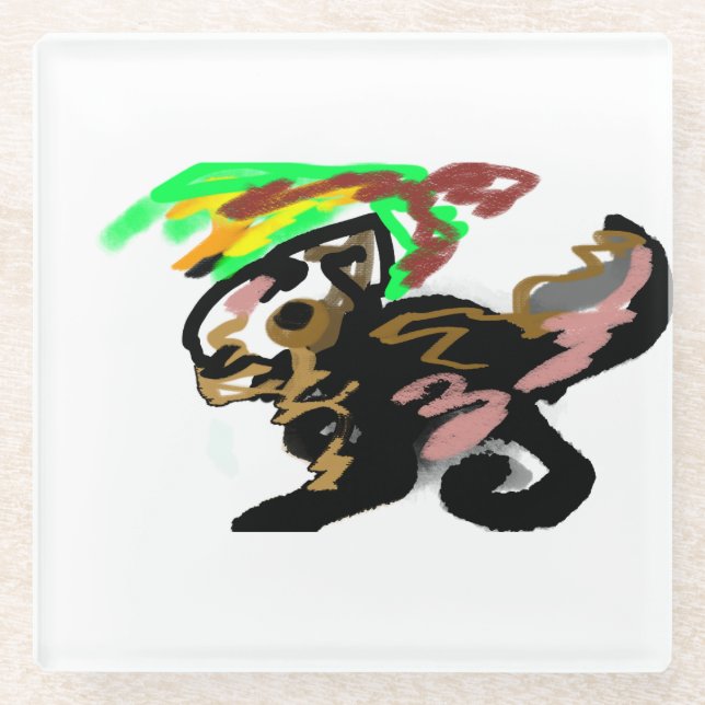 Wolf autumn joy glasuntersetzer (Vorderseite)