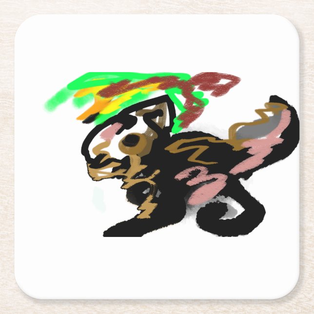 Wolf autumn joy rechteckiger pappuntersetzer (Vorderseite)