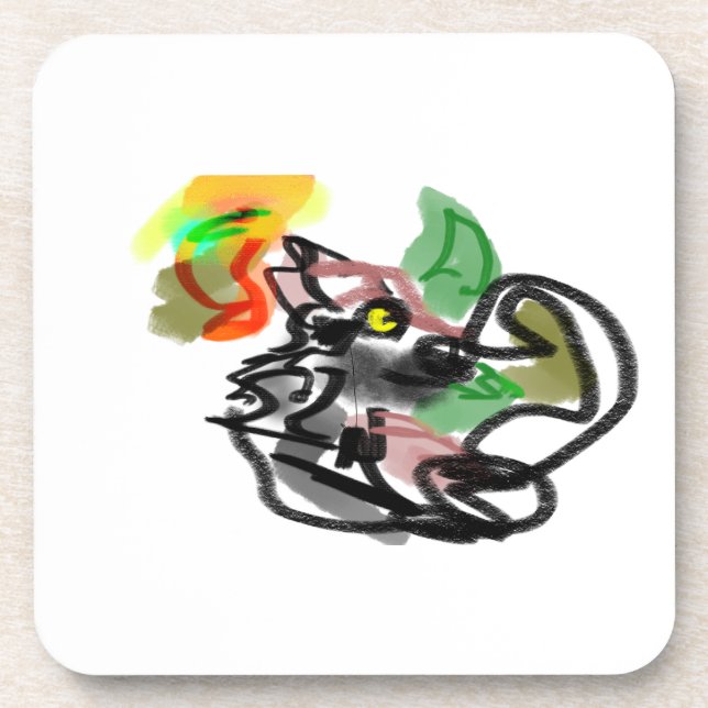 Wolf autumn runner  getränkeuntersetzer (Vorderseite)