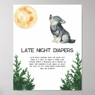 Wolf Baby-Einweihungsparty - Spiel für Windeln bei Poster