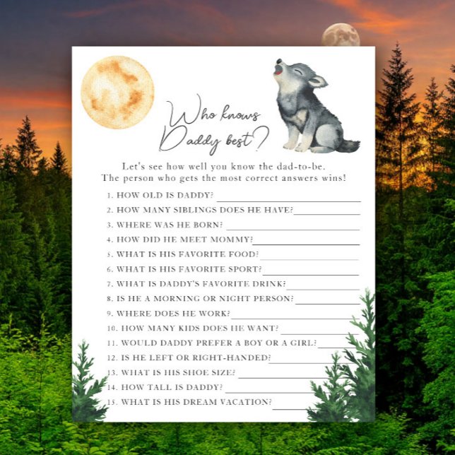 Wolf baby shower - Game Who knows daddy best (Von Creator hochgeladen)