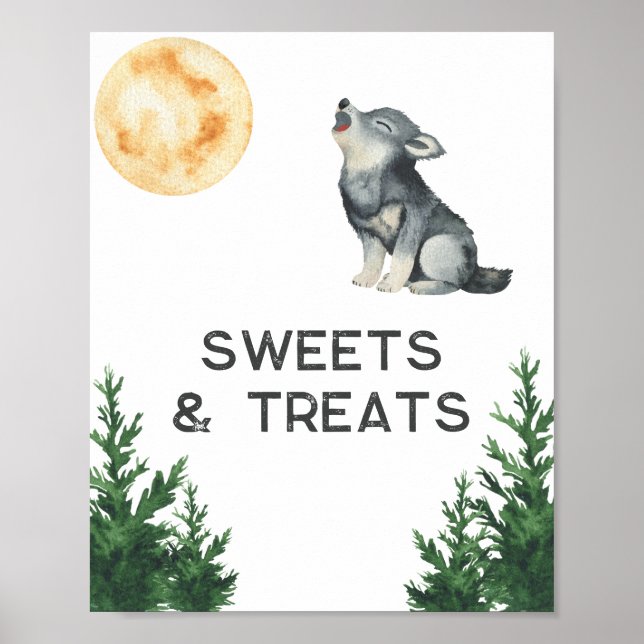 Wolf Baby Shower Sweets and Treats Poster (Vorne)