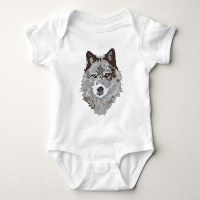 Wolf Baby Strampler (Vorderseite)