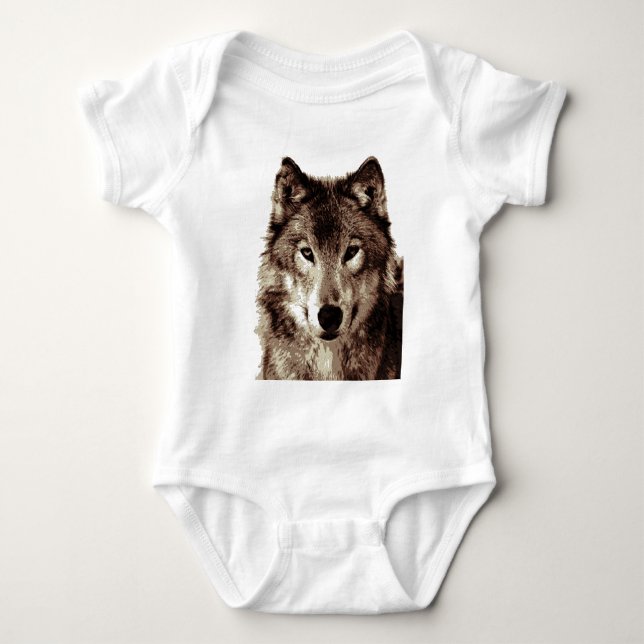 Wolf Baby Strampler (Vorderseite)