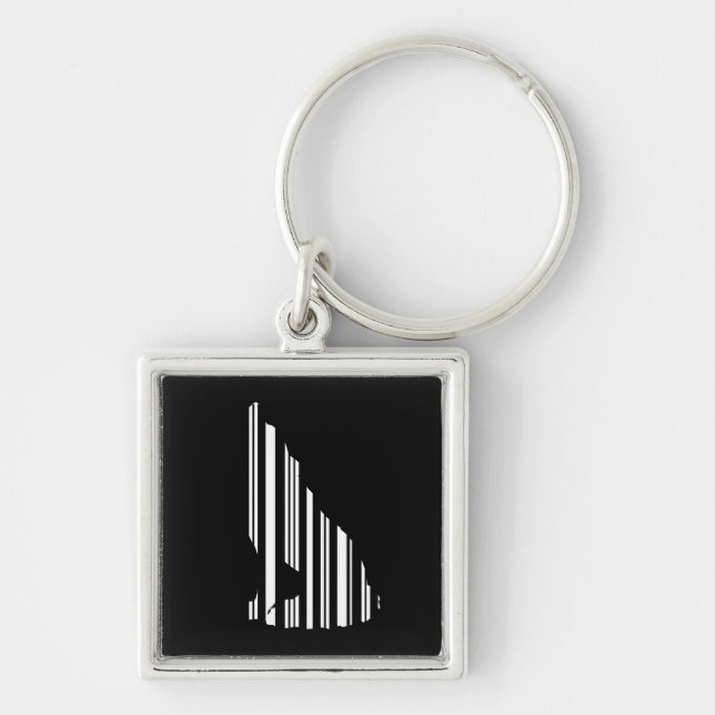 WOLF BAR CODE Howl Barcode Muster Design Schlüsselanhänger (Vorne)