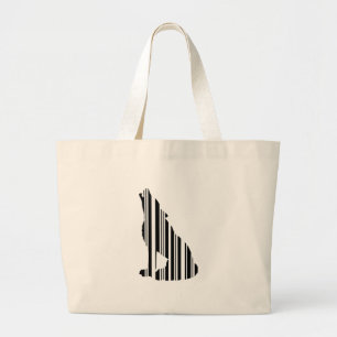WOLF BAR CODE Howl Barcode-Musterdesign Jumbo Stoffbeutel
