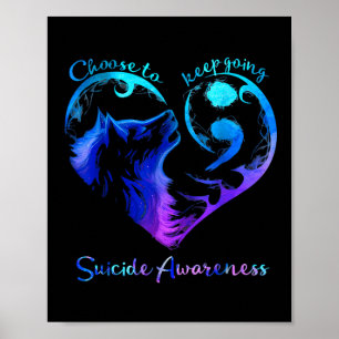 Wolf Behalte Selbstmordbewusstsein Poster