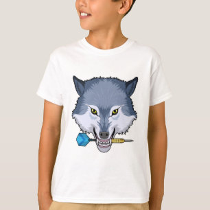 Wolf bei Darts mit Dart T-Shirt