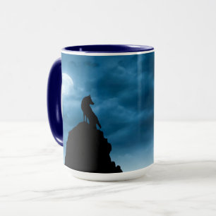 Wolf bei der Tasse der Keramik Moonlightt