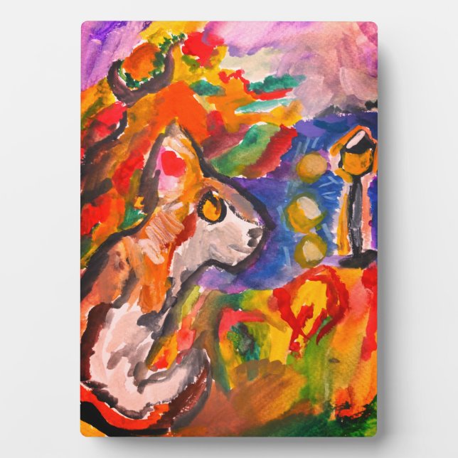 Wolf bei Nacht Fotoplatte (Vorderseite)