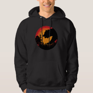 Wolf bei Vintag Sunset Retro T - Shirt Hoodie