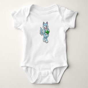 Wolf beim Bowling mit Bowlingkugel Baby Strampler