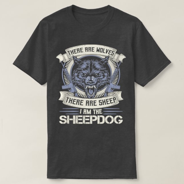 Wolf Biker Motorradpolizei T-Shirt (Design vorne)