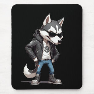 Wolf Biker Rebel Leather Jacket Cool Style Urban Mousepad