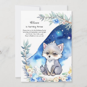 Wolf Birthday Einladung