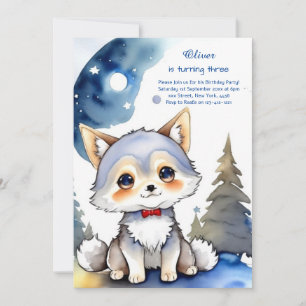 Wolf Birthday Einladung